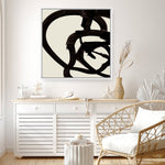 Shop Mono Brush 2 (Square) Canvas Print a painted abstract themed framed canvas wall art print from The Print Emporium artwork collection - Buy Australian made fine art painting style stretched canvas prints for the home and your interior decor space, TPE-DH-297-CA-40X40-NF