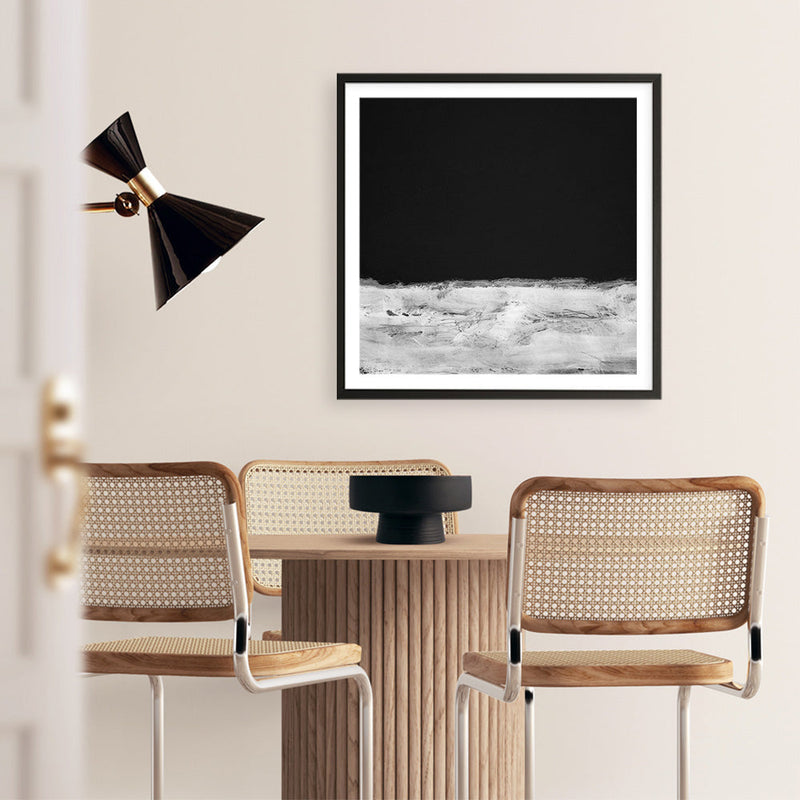 Shop Mono Horizon (Square) Art Print a painted abstract themed wall art print from The Print Emporium wall artwork collection - Buy Australian made fine art painting style poster and framed prints for the home and your interior decor room, TPE-DH-166-AP