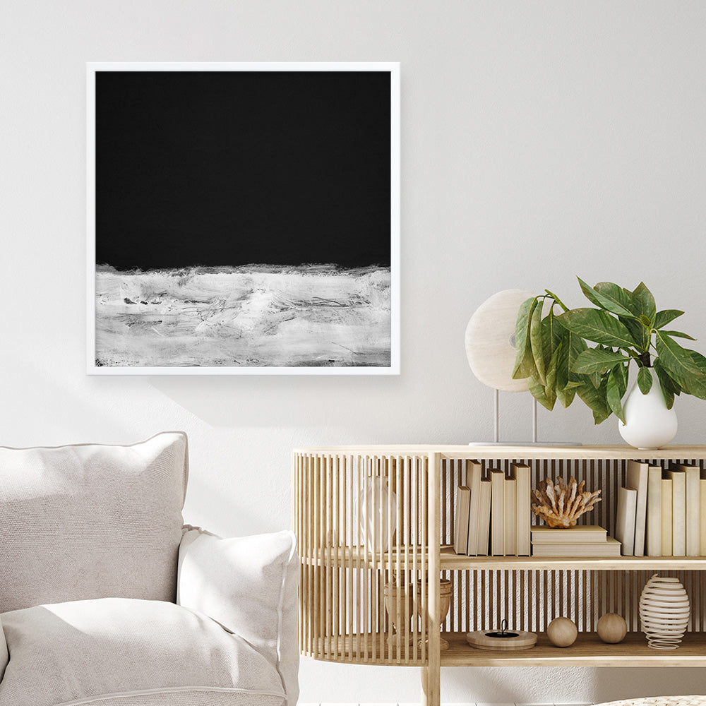 Shop Mono Horizon (Square) Art Print a painted abstract themed wall art print from The Print Emporium wall artwork collection - Buy Australian made fine art painting style poster and framed prints for the home and your interior decor room, TPE-DH-166-AP