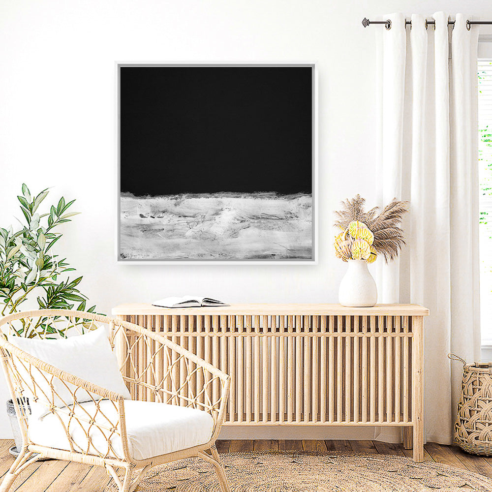Shop Mono Horizon (Square) Canvas Print a painted abstract themed framed canvas wall art print from The Print Emporium artwork collection - Buy Australian made fine art painting style stretched canvas prints for the home and your interior decor space, TPE-DH-166-CA-40X40-NF