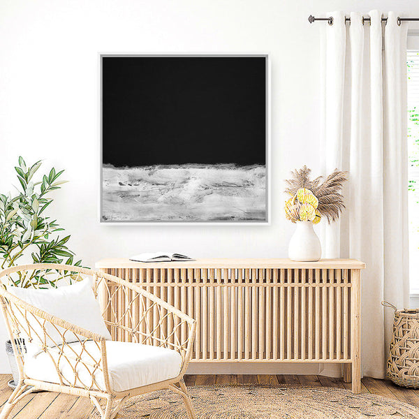 Shop Mono Horizon (Square) Canvas Print a painted abstract themed framed canvas wall art print from The Print Emporium artwork collection - Buy Australian made fine art painting style stretched canvas prints for the home and your interior decor space, TPE-DH-166-CA-40X40-NF
