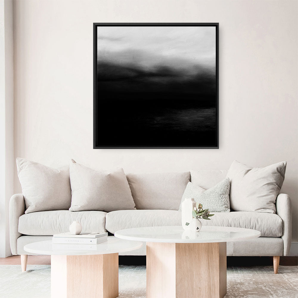 Shop Monochrome Horizon (Square) Canvas Print a painted style framed canvas wall art print from The Print Emporium artwork collection - Buy Australian made fine art painting style stretched canvas prints for the home and your interior decor space, TPE-483-CA-40X40-NF