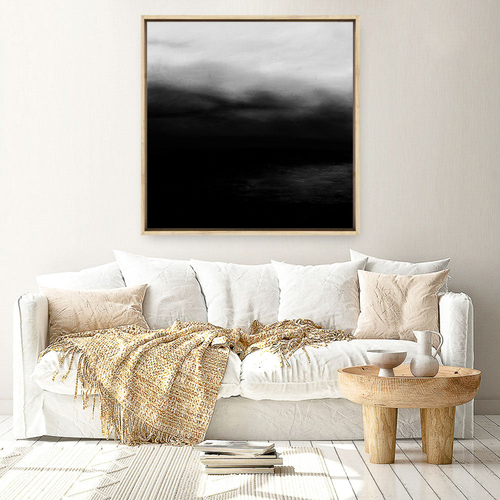Shop Monochrome Horizon (Square) Canvas Print a painted style framed canvas wall art print from The Print Emporium artwork collection - Buy Australian made fine art painting style stretched canvas prints for the home and your interior decor space, TPE-483-CA-40X40-NF