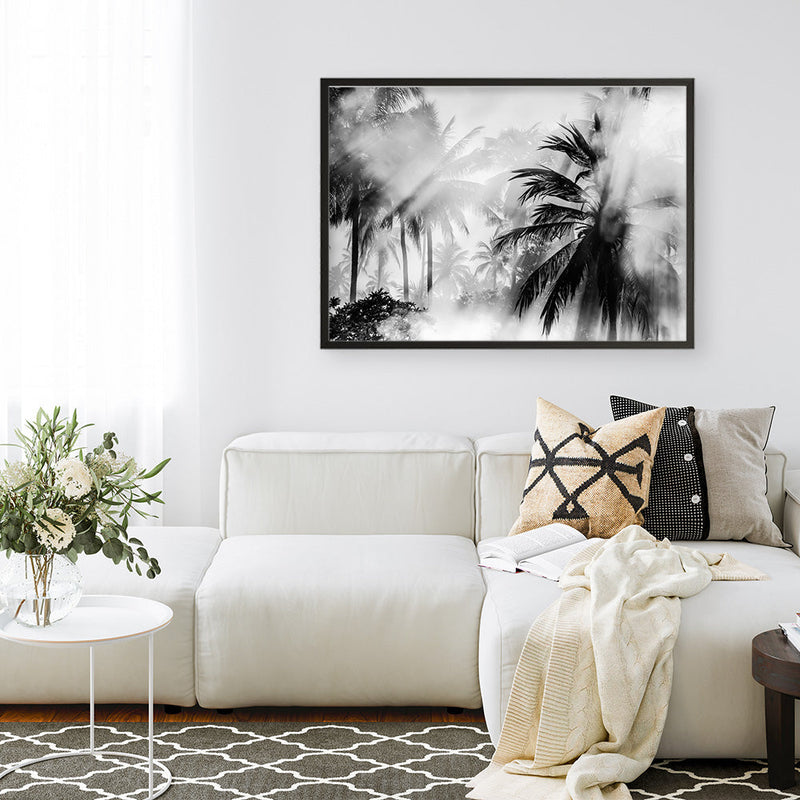 Shop Monochrome Palms Photo Art Print a coastal themed photography wall art print from The Print Emporium wall artwork collection - Buy Australian made fine art poster and framed prints for the home and your interior decor, TPE-544-AP
