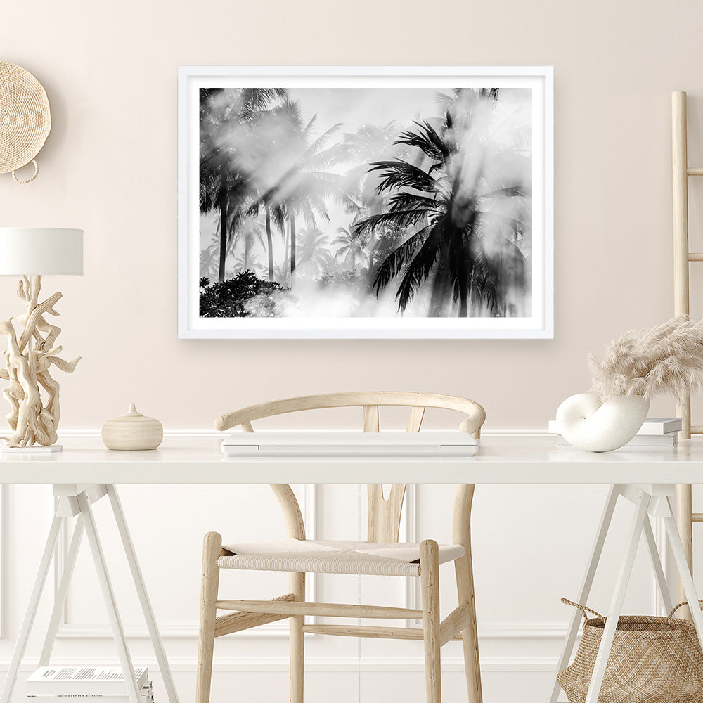 Shop Monochrome Palms Photo Art Print a coastal themed photography wall art print from The Print Emporium wall artwork collection - Buy Australian made fine art poster and framed prints for the home and your interior decor, TPE-544-AP