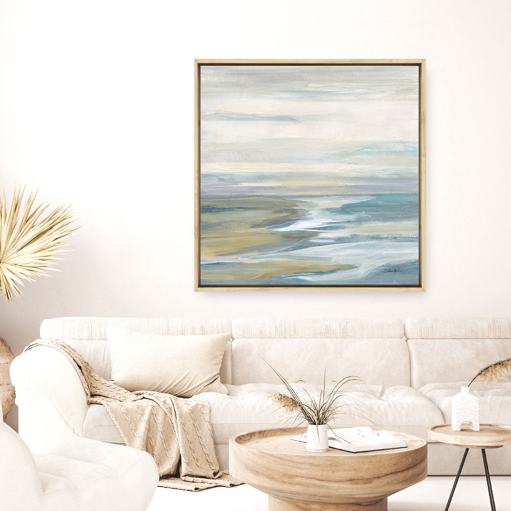 Shop Morning Sea Light (Square) Canvas Print a painted abstract themed framed canvas wall art print from The Print Emporium artwork collection - Buy Australian made fine art painting style stretched canvas prints for the home and your interior decor space, TPE-WA-68339-CA-40X40-NF