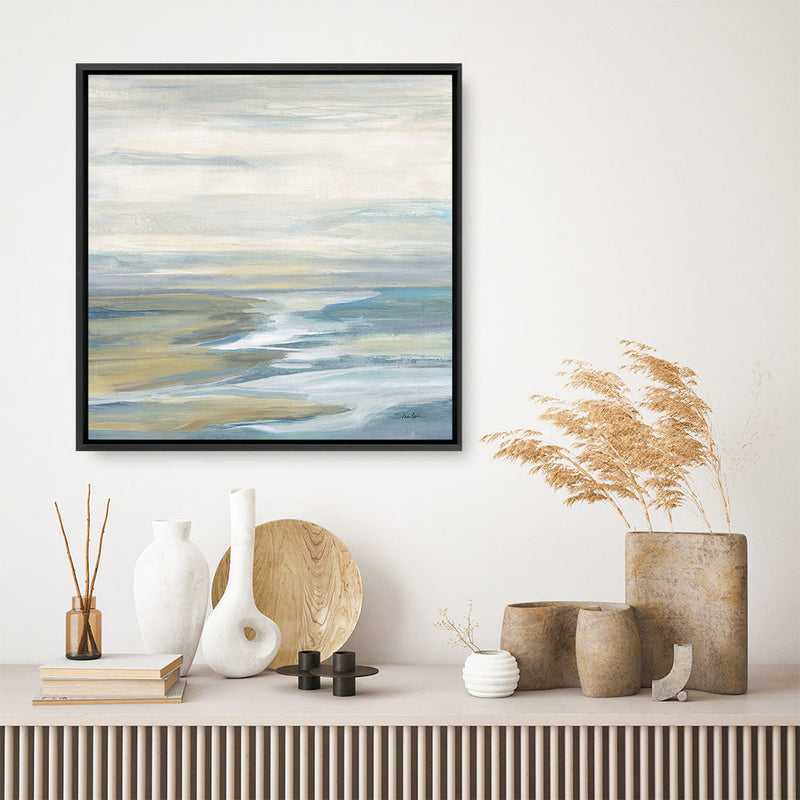 Shop Morning Sea Light (Square) Canvas Print a painted abstract themed framed canvas wall art print from The Print Emporium artwork collection - Buy Australian made fine art painting style stretched canvas prints for the home and your interior decor space, TPE-WA-68339-CA-40X40-NF
