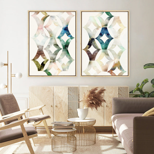 Shop Morocgraphic I Canvas Print a painted abstract themed framed canvas wall art print from The Print Emporium artwork collection - Buy Australian made fine art painting style stretched canvas prints for the home and your interior decor space, TPE-PC-SE215-CA-35X46-NF