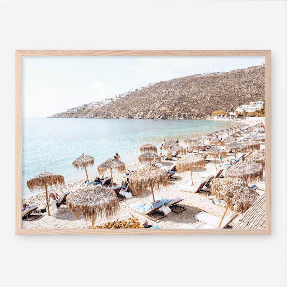 Shop Mykonos Beach I Photo Art Print a coastal themed photography wall art print from The Print Emporium wall artwork collection - Buy Australian made fine art poster and framed prints for the home and your interior decor, TPE-1370-AP