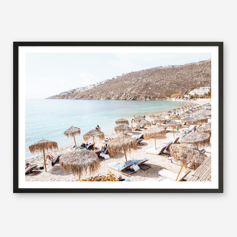 Shop Mykonos Beach I Photo Art Print a coastal themed photography wall art print from The Print Emporium wall artwork collection - Buy Australian made fine art poster and framed prints for the home and your interior decor, TPE-1370-AP