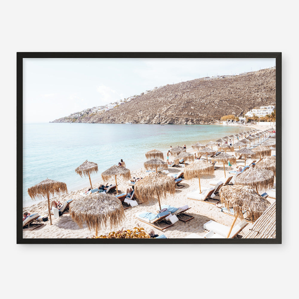 Shop Mykonos Beach I Photo Art Print a coastal themed photography wall art print from The Print Emporium wall artwork collection - Buy Australian made fine art poster and framed prints for the home and your interior decor, TPE-1370-AP