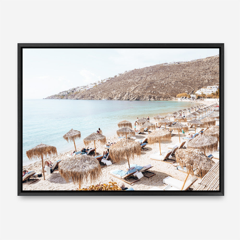 Shop Mykonos Beach I Photo Canvas Print a coastal themed photography framed stretched canvas print from The Print Emporium wall artwork collection - Buy Australian made prints for the home and your interior decor space, TPE-1370-CA-35X46-NF