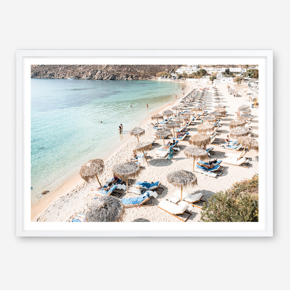 Shop Mykonos Beach II Photo Art Print a coastal themed photography wall art print from The Print Emporium wall artwork collection - Buy Australian made fine art poster and framed prints for the home and your interior decor, TPE-1371-AP