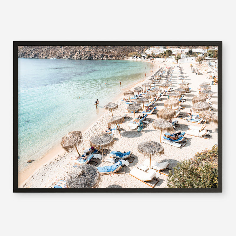 Shop Mykonos Beach II Photo Art Print a coastal themed photography wall art print from The Print Emporium wall artwork collection - Buy Australian made fine art poster and framed prints for the home and your interior decor, TPE-1371-AP