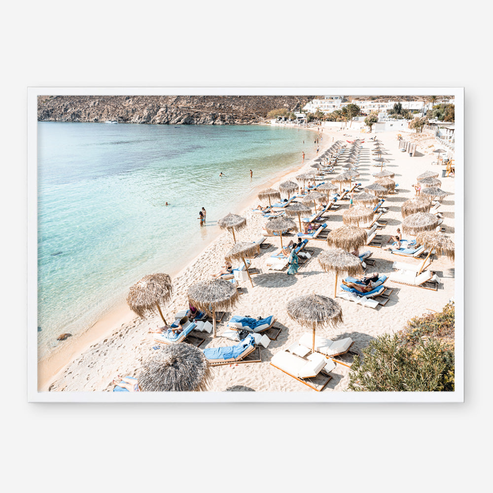 Shop Mykonos Beach II Photo Art Print a coastal themed photography wall art print from The Print Emporium wall artwork collection - Buy Australian made fine art poster and framed prints for the home and your interior decor, TPE-1371-AP