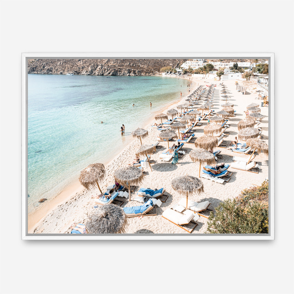 Shop Mykonos Beach II Photo Canvas Print a coastal themed photography framed stretched canvas print from The Print Emporium wall artwork collection - Buy Australian made prints for the home and your interior decor space, TPE-1371-CA-35X46-NF