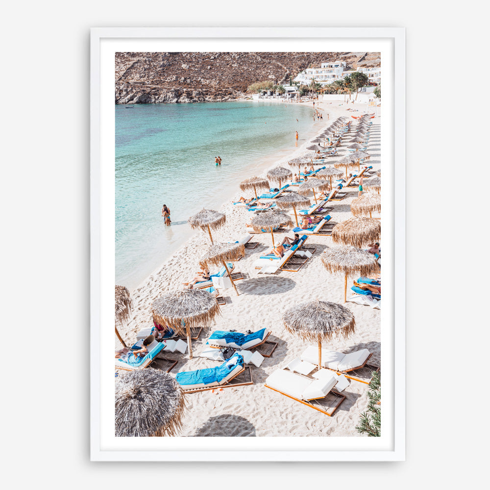 Shop Mykonos Beach III Photo Art Print a coastal themed photography wall art print from The Print Emporium wall artwork collection - Buy Australian made fine art poster and framed prints for the home and your interior decor, TPE-1372-AP
