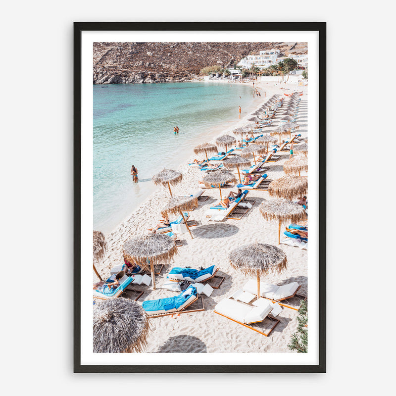 Shop Mykonos Beach III Photo Art Print a coastal themed photography wall art print from The Print Emporium wall artwork collection - Buy Australian made fine art poster and framed prints for the home and your interior decor, TPE-1372-AP