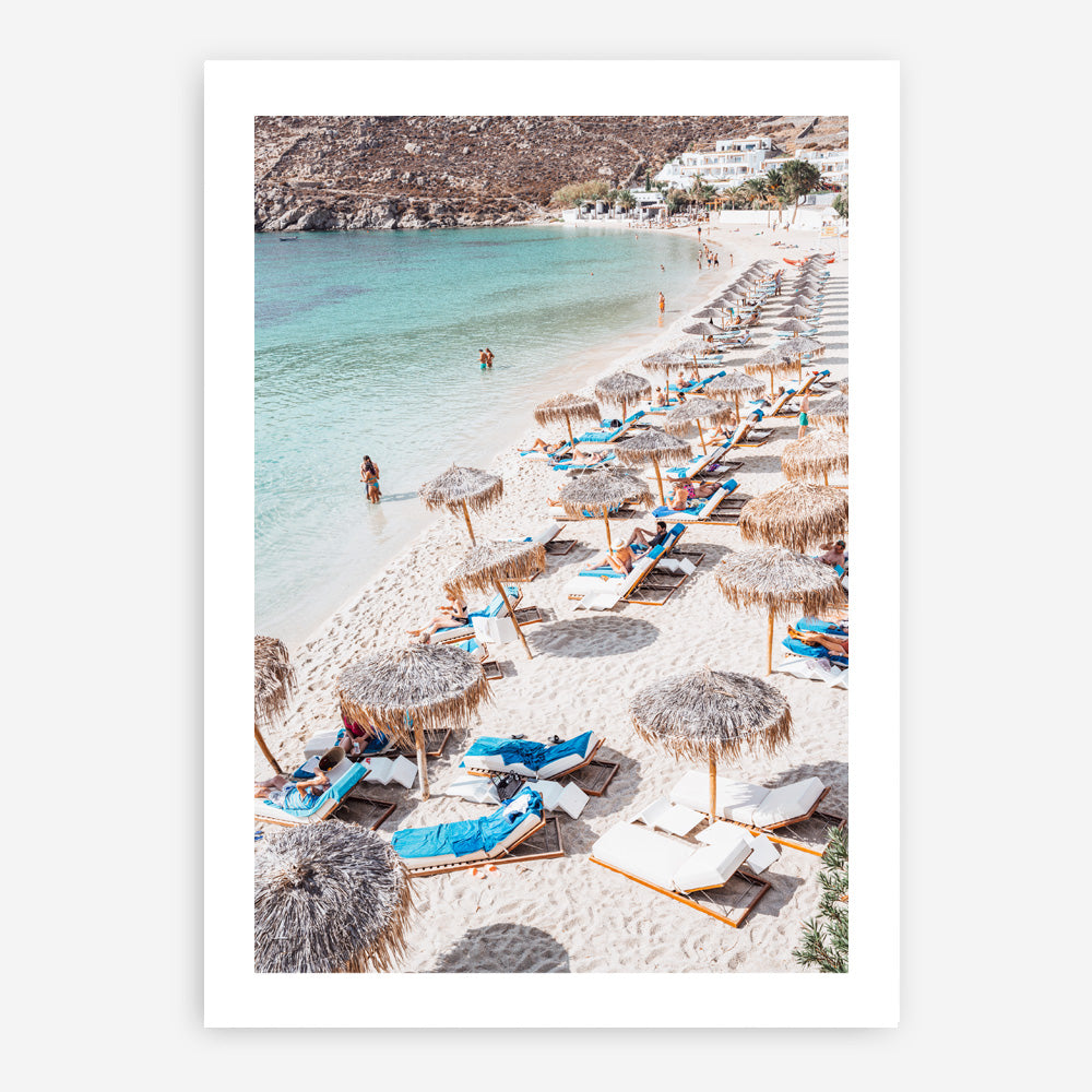 Shop Mykonos Beach III Photo Art Print a coastal themed photography wall art print from The Print Emporium wall artwork collection - Buy Australian made fine art poster and framed prints for the home and your interior decor, TPE-1372-AP