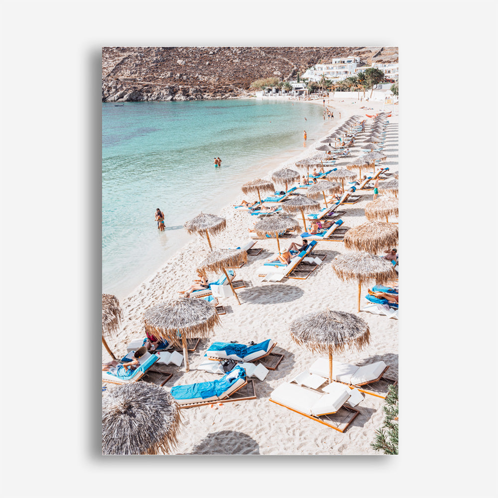 Shop Mykonos Beach III Photo Canvas Print a coastal themed photography framed stretched canvas print from The Print Emporium wall artwork collection - Buy Australian made prints for the home and your interior decor space, TPE-1372-CA-35X46-NF
