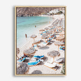 Shop Mykonos Beach III Photo Canvas Print a coastal themed photography framed stretched canvas print from The Print Emporium wall artwork collection - Buy Australian made prints for the home and your interior decor space, TPE-1372-CA-35X46-NF