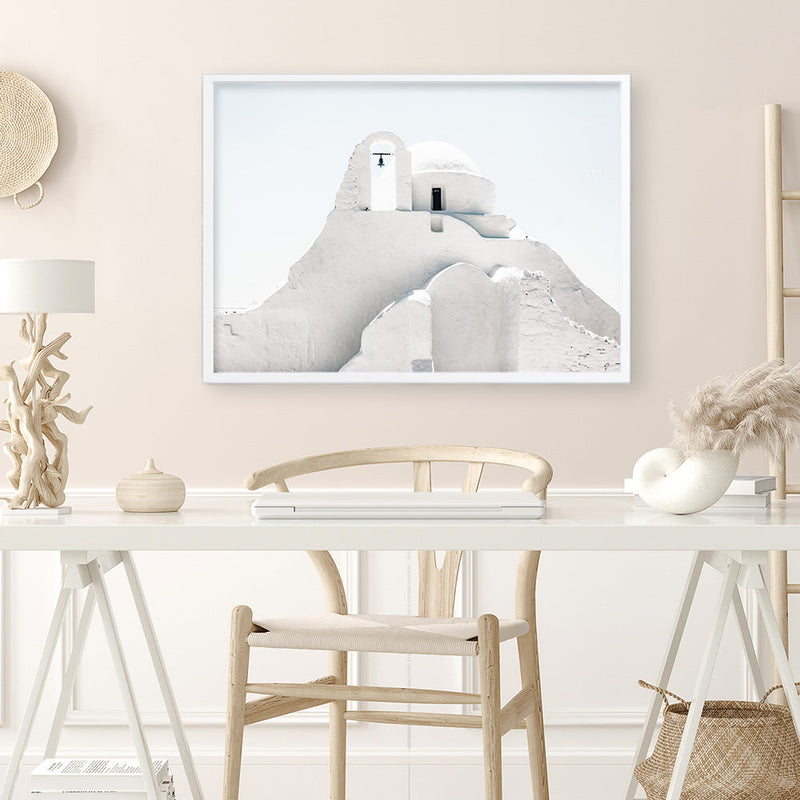 Shop Mykonos Church Photo Art Print a photography wall art print from The Print Emporium wall artwork collection - Buy Australian made fine art poster and framed prints for the home and your interior decor room, TPE-844-AP