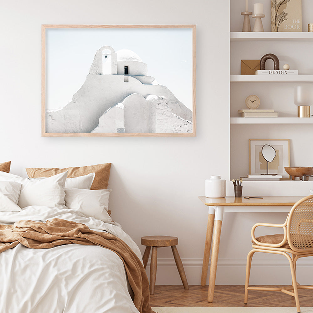 Shop Mykonos Church Photo Art Print a photography wall art print from The Print Emporium wall artwork collection - Buy Australian made fine art poster and framed prints for the home and your interior decor room, TPE-844-AP
