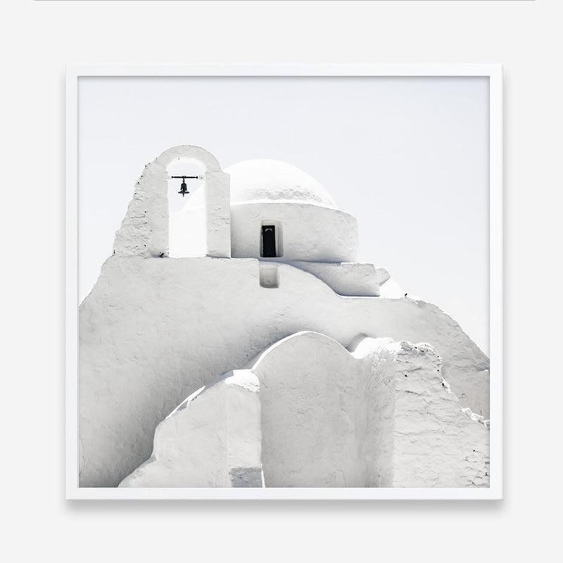Shop Mykonos Church (Square) Photo Art Print a photography wall art print from The Print Emporium wall artwork collection - Buy Australian made fine art poster and framed prints for the home and your interior decor room, TPE-845-AP