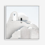 Shop Mykonos Church (Square) Photo Canvas a photography framed stretched canvas print from The Print Emporium wall artwork collection - Buy Australian made prints for the home and your interior decor space, TPE-845-CA-40X40-NF