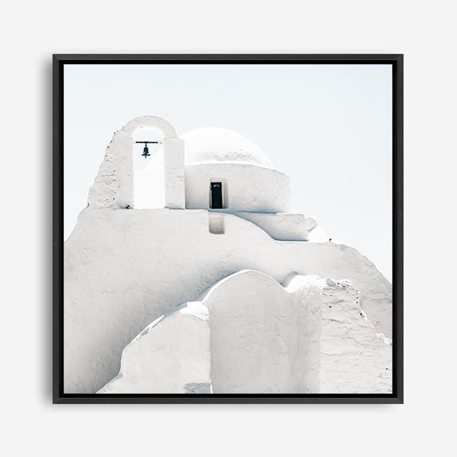 Shop Mykonos Church (Square) Photo Canvas a photography framed stretched canvas print from The Print Emporium wall artwork collection - Buy Australian made prints for the home and your interior decor space, TPE-845-CA-40X40-NF