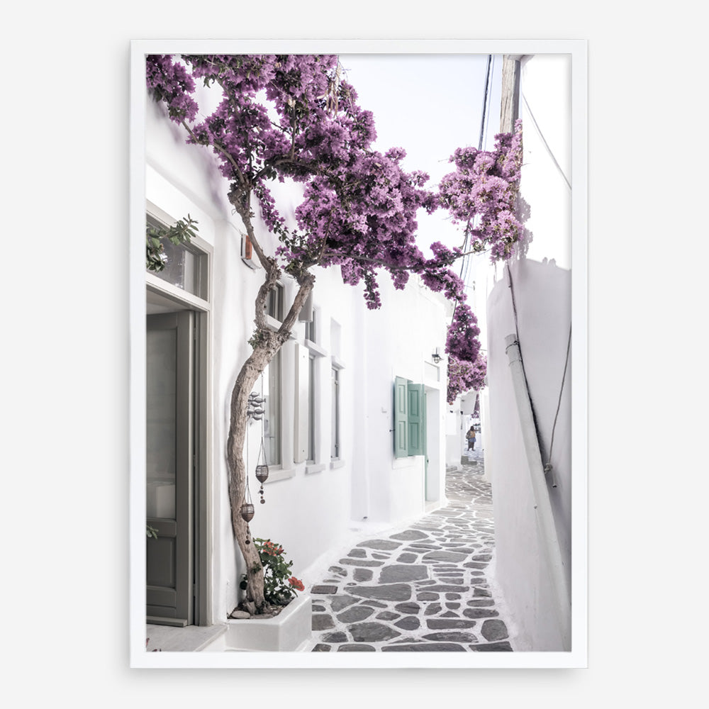 Shop Mykonos Laneway II Photo Art Print a coastal themed photography wall art print from The Print Emporium wall artwork collection - Buy Australian made fine art poster and framed prints for the home and your interior decor, TPE-1165-AP