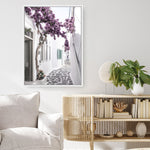 Shop Mykonos Laneway II Photo Canvas Print a coastal themed photography framed stretched canvas print from The Print Emporium wall artwork collection - Buy Australian made prints for the home and your interior decor space, TPE-1165-CA-35X46-NF