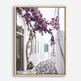 Shop Mykonos Laneway II Photo Canvas Print a coastal themed photography framed stretched canvas print from The Print Emporium wall artwork collection - Buy Australian made prints for the home and your interior decor space, TPE-1165-CA-35X46-NF