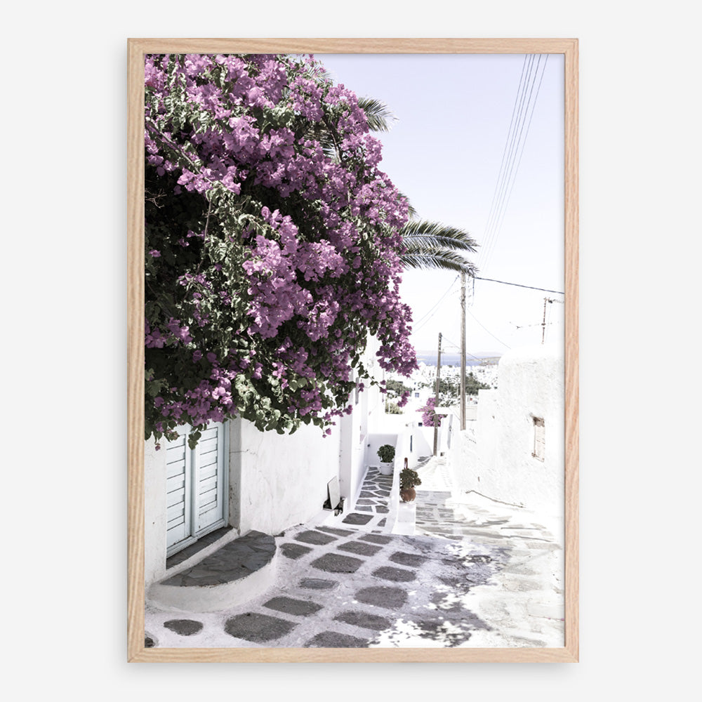 Shop Mykonos Laneway Photo Art Print a coastal themed photography wall art print from The Print Emporium wall artwork collection - Buy Australian made fine art poster and framed prints for the home and your interior decor, TPE-1167-AP
