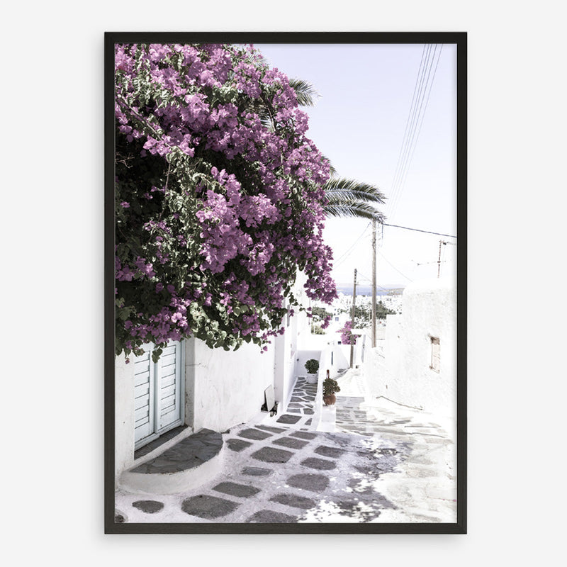 Shop Mykonos Laneway Photo Art Print a coastal themed photography wall art print from The Print Emporium wall artwork collection - Buy Australian made fine art poster and framed prints for the home and your interior decor, TPE-1167-AP