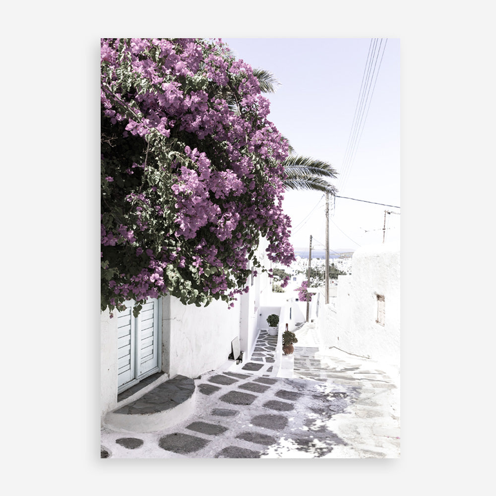 Shop Mykonos Laneway Photo Art Print a coastal themed photography wall art print from The Print Emporium wall artwork collection - Buy Australian made fine art poster and framed prints for the home and your interior decor, TPE-1167-AP