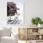 Shop Mykonos Laneway Photo Canvas Print a coastal themed photography framed stretched canvas print from The Print Emporium wall artwork collection - Buy Australian made prints for the home and your interior decor space, TPE-1167-CA-35X46-NF