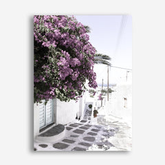 Shop Mykonos Laneway Photo Canvas Print a coastal themed photography framed stretched canvas print from The Print Emporium wall artwork collection - Buy Australian made prints for the home and your interior decor space, TPE-1167-CA-35X46-NF