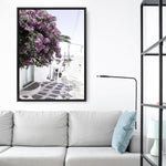Shop Mykonos Laneway Photo Canvas Print a coastal themed photography framed stretched canvas print from The Print Emporium wall artwork collection - Buy Australian made prints for the home and your interior decor space, TPE-1167-CA-35X46-NF