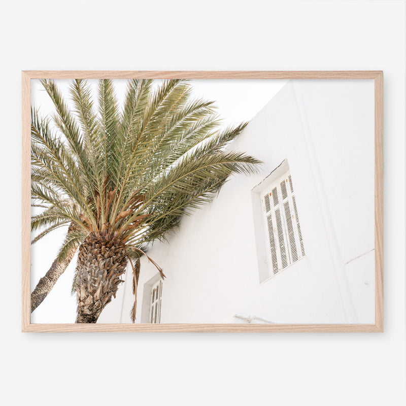 Shop Mykonos Palm Villa I Photo Art Print a coastal themed photography wall art print from The Print Emporium wall artwork collection - Buy Australian made fine art poster and framed prints for the home and your interior decor, TPE-1357-AP