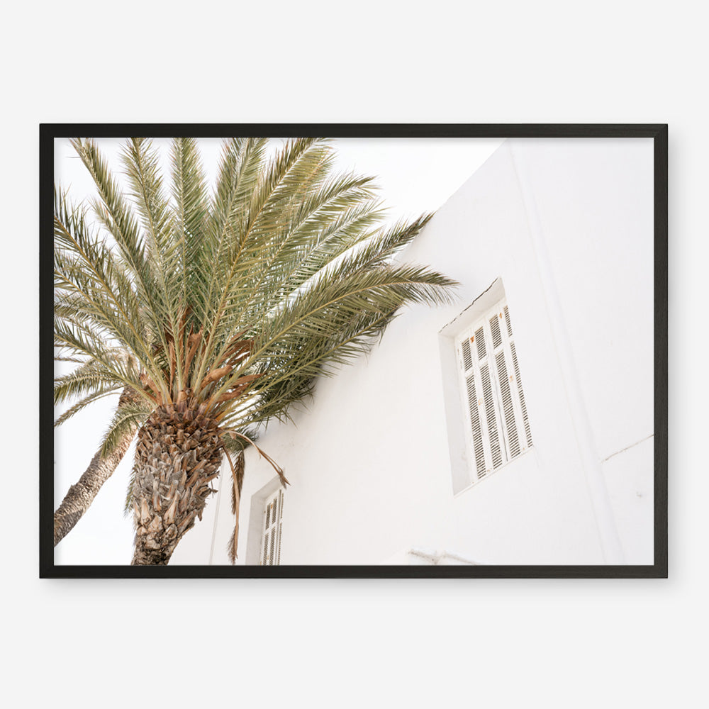 Shop Mykonos Palm Villa I Photo Art Print a coastal themed photography wall art print from The Print Emporium wall artwork collection - Buy Australian made fine art poster and framed prints for the home and your interior decor, TPE-1357-AP