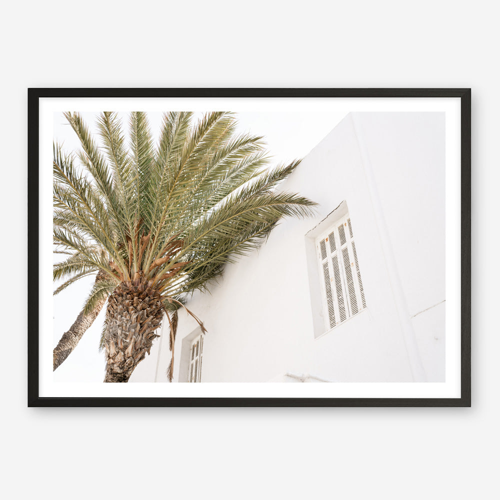 Shop Mykonos Palm Villa I Photo Art Print a coastal themed photography wall art print from The Print Emporium wall artwork collection - Buy Australian made fine art poster and framed prints for the home and your interior decor, TPE-1357-AP