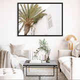 Shop Mykonos Palm Villa I Photo Canvas Print a coastal themed photography framed stretched canvas print from The Print Emporium wall artwork collection - Buy Australian made prints for the home and your interior decor space, TPE-1357-CA-35X46-NF