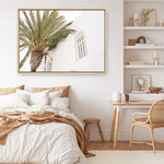 Shop Mykonos Palm Villa I Photo Canvas Print a coastal themed photography framed stretched canvas print from The Print Emporium wall artwork collection - Buy Australian made prints for the home and your interior decor space, TPE-1357-CA-35X46-NF