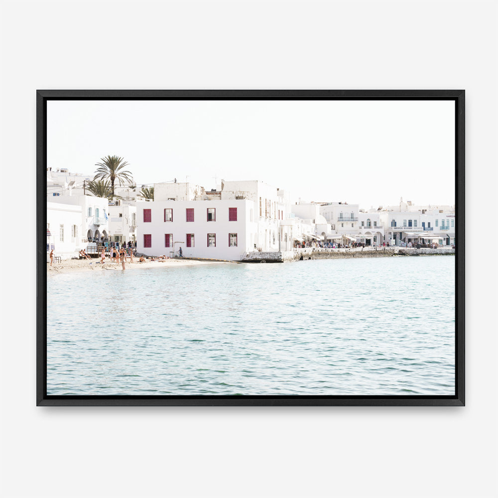Shop Mykonos Town I Photo Canvas Print a coastal themed photography framed stretched canvas print from The Print Emporium wall artwork collection - Buy Australian made prints for the home and your interior decor space, TPE-1373-CA-35X46-NF