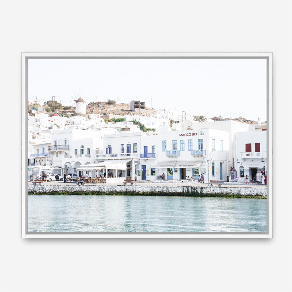 Shop Mykonos Town II Photo Canvas Print a coastal themed photography framed stretched canvas print from The Print Emporium wall artwork collection - Buy Australian made prints for the home and your interior decor space, TPE-1374-CA-35X46-NF
