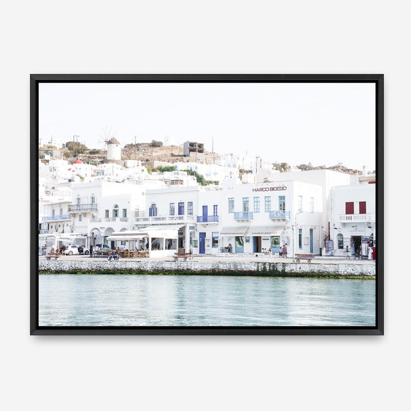 Shop Mykonos Town II Photo Canvas Print a coastal themed photography framed stretched canvas print from The Print Emporium wall artwork collection - Buy Australian made prints for the home and your interior decor space, TPE-1374-CA-35X46-NF