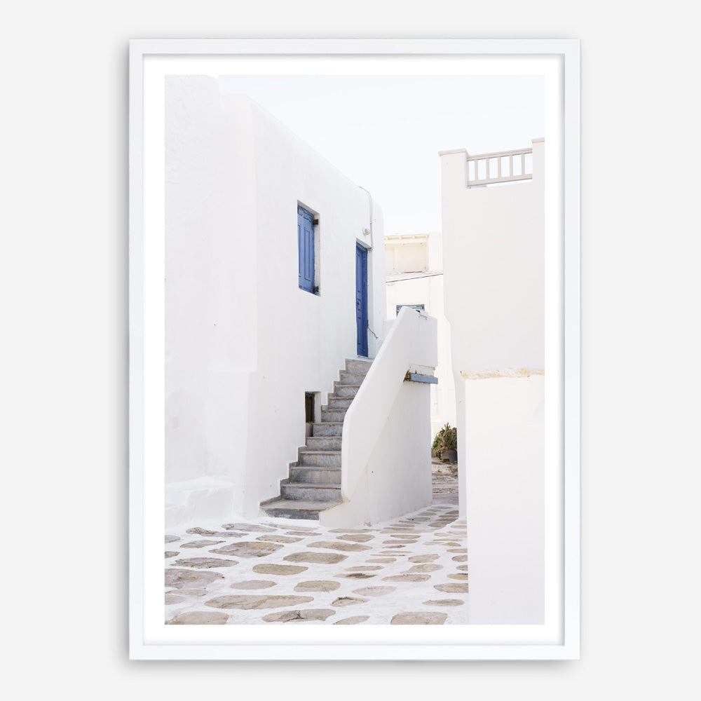 Shop Mykonos Town Photo Art Print a coastal themed photography wall art print from The Print Emporium wall artwork collection - Buy Australian made fine art poster and framed prints for the home and your interior decor, TPE-1345-AP