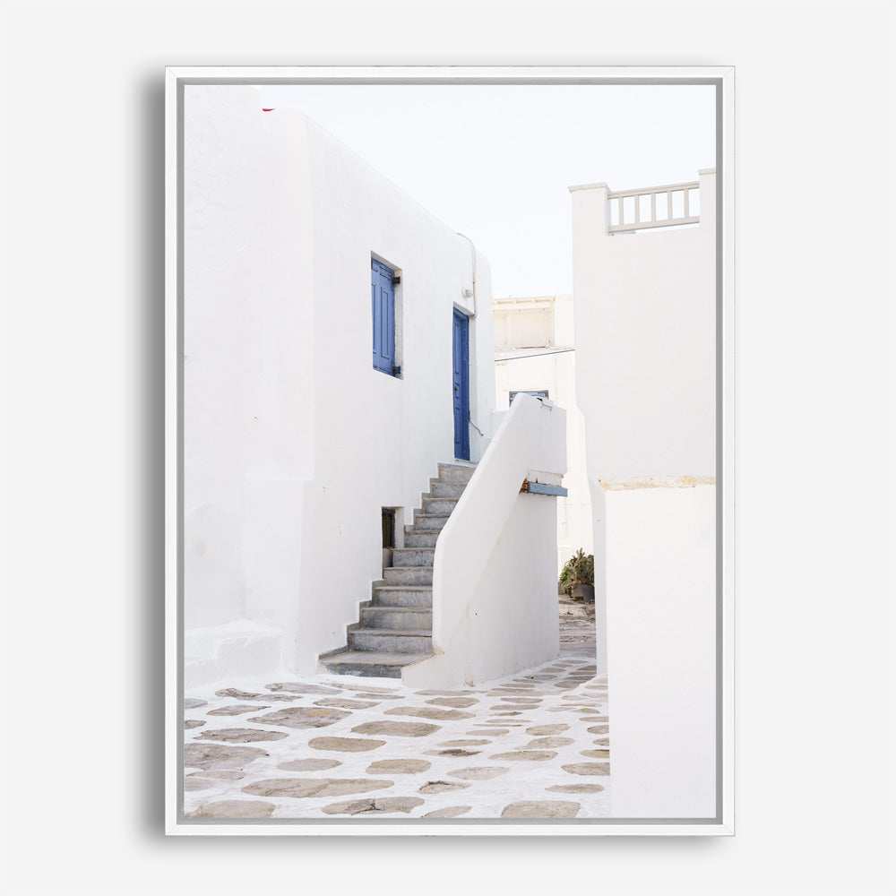 Shop Mykonos Town Photo Canvas Print a coastal themed photography framed stretched canvas print from The Print Emporium wall artwork collection - Buy Australian made prints for the home and your interior decor space, TPE-1345-CA-35X46-NF
