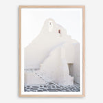Shop Mykonos White Church Photo Art Print a coastal themed photography wall art print from The Print Emporium wall artwork collection - Buy Australian made fine art poster and framed prints for the home and your interior decor, TPE-1344-AP